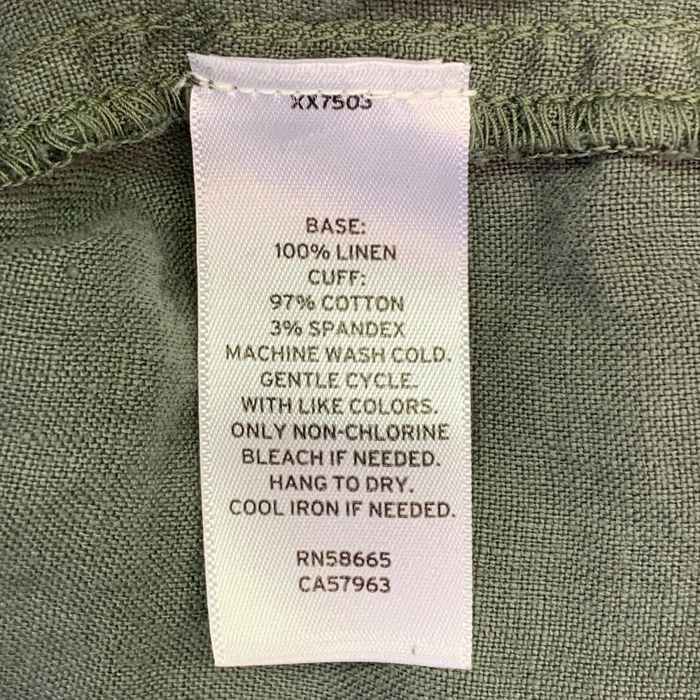 Caslon Womens Olive Green 100% Linen Blend Drawstring‎ Jogger Pants Size L - Picture 8 of 13